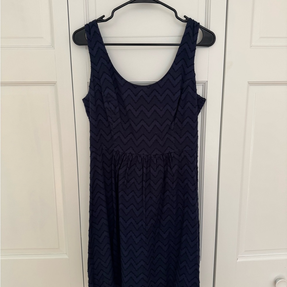 Vineyard Vines Navy Chevron Midi Dress